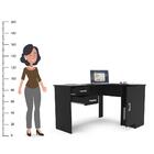 Mesa Barcelona 2 Gavetas 1 Porta Preto Politorno Preto