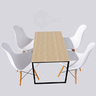 Mesa Base Ferro Industrial 120m E 4 Cadeiras Eames Branca