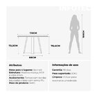 Mesa Bennett  Redonda 115cm Com Tampo De Vidro Natural/off Wh