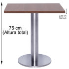Mesa Beta Big em Inox 75 cm (Altura) com Disco Redondo com Ta