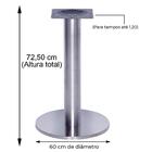 Mesa Beta Big Inox 75 Cm (alt) Disco Redondo Tampo Mdp Redond
