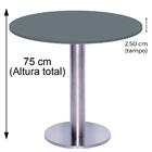 Mesa Beta Big Inox 75 Cm (alt) Disco Redondo Tampo Mdp Redond