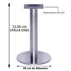 Mesa Beta Big Inox 75 Cm (alt) Disco Redondo Tampo Mdp Redond