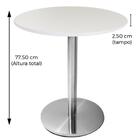 Mesa Beta em Inox 75 cm (Altura) com Disco Redondo com Tampo