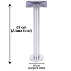 Mesa Beta Fixa Inox 71,50 Cm (alt) Disco Redondo Tampo Mdp Qu