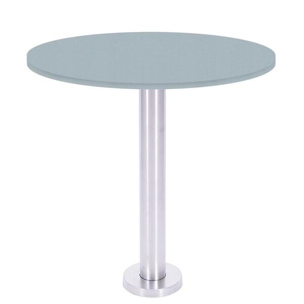 Mesa Beta Fixa Inox 71,50 Cm (alt) Disco Redondo Tampo Mdp Re