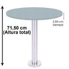 Mesa Beta Fixa Inox 71,50 Cm (alt) Disco Redondo Tampo Mdp Re