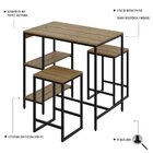 Mesa Bistrô 100cm 2 Banquetas Active Yescasa Lâmina Mel/preto