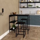 Mesa Bistrô 100cm 2 Banquetas Active Yescasa Preto Ônix/preto