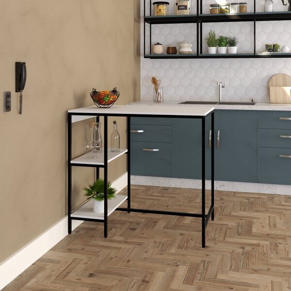 Mesa Bistrô 100x60cm Active Yescasa Branco Chess/preta