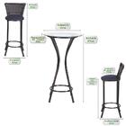 Mesa Bistro 4 Banquetas Alta Moscou Pedra Ferro A29 Banco Alt