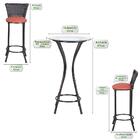 Mesa Bistro 4 Banquetas Alta Moscou Pedra Ferro A40 Banco Alt