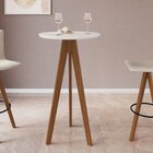 Mesa Bistrô 60cm Ref 101 Tampo Bp Marmore Imbuia