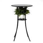 Mesa Bistrô Alta Bar Buffet Em Ferro E Madeira Porto - Preto/