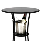 Mesa Bistrô Alta Bar Buffet Em Ferro E Madeira Porto - Preto/