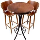 Mesa Bistrô Alta Com 2 Banquetas Redonda Para Bar Pub Boteco