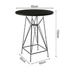 Mesa Bistrô Alta Eames Eiffel 60cm Preta Base Ferro Preto