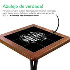 Mesa Bistro Alta Quadrada Em Madeira Maciça E Azulejo