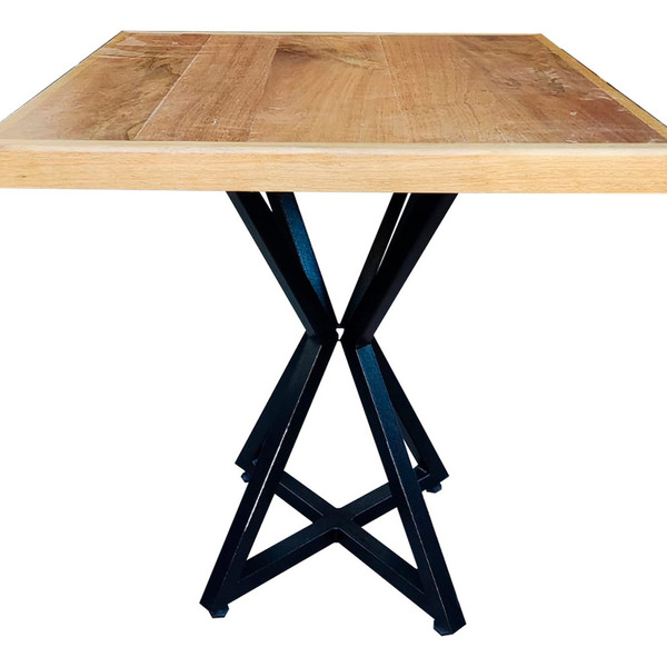 Mesa Bistrô Baixa Madeira Maciça Quadrada 70cm - Marrom-claro