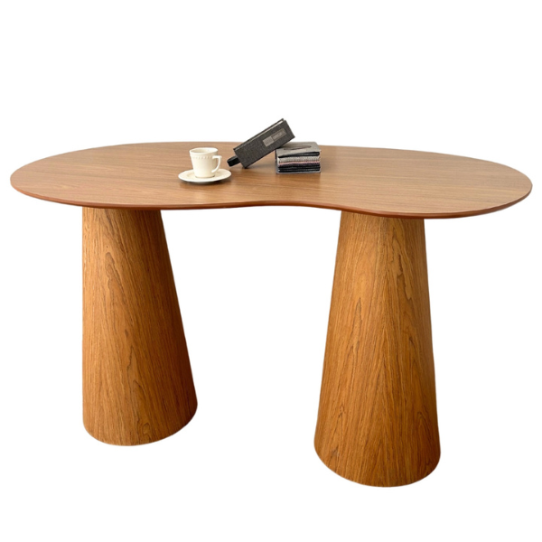 Mesa Bistrô Balcão Cone Duplo160x90 Orgânica Tampo Freijó Bas