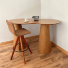 Mesa Bistrô Balcão Cone Duplo160x90 Orgânica Tampo Freijó Bas