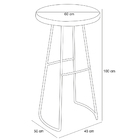 Mesa Bistrô Bar Alta Estrutura Em Aço Ravi D01 Peroba Rosa -