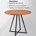 Mesa Bistro Bar Base Aço Preto I05 Madeira Taeda Dmobiliario