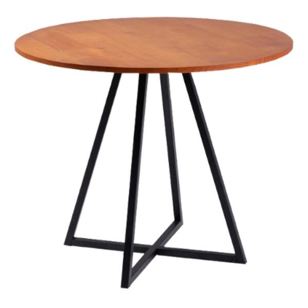 Mesa Bistro Bar Base Aço Preto I05 Madeira Taeda Dmobiliario