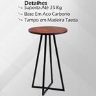 Mesa Bistro Bar Base Aço Preto I09 Madeira Taeda Dmobiliario