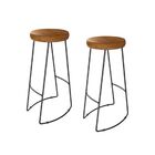 Mesa Bistrô Com 2 Banquetas Decorativas Aurora Peroba Preto