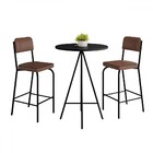 Mesa Bistrô Com 2 Banquetas Milão Preto/marrom - Art Panta