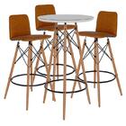 Mesa Bistrô Com Banqueta Kit 3 Peças Gourmet Off White Facto