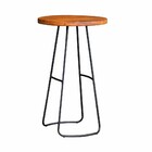 Mesa Bistrô Com Estrutura De Aço Carbono E Tampo De Madeira M