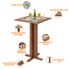 Mesa Bistrô De Madeira Maciça Pinus Rústica Com Cerâmica Vint