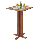 Mesa Bistrô De Madeira Maciça Pinus Rústica Com Cerâmica Vint