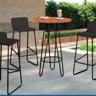 Mesa Bistrô Dubai Madeira Com Base Preto 60 Cm