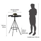 Mesa Bistrô Em Aço Com Tampo Revestido Em Couro Sintético Pre