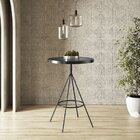 Mesa Bistrô Em Aço Com Tampo Revestido Em Couro Sintético Pre