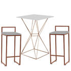 Mesa Bistrô Lucca E 02 Banquetas Alta Lina Bar Balcão Ferro B