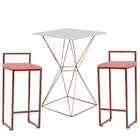 Mesa Bistrô Lucca E 02 Banquetas Alta Lina Bar Balcão Ferro B