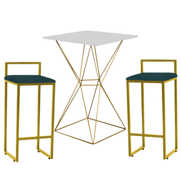 Mesa Bistrô Lucca E 02 Banquetas Alta Lina Bar Balcão Ferro D