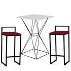 Mesa Bistrô Lucca E 02 Banquetas Alta Lina Bar Balcão Ferro P