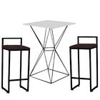 Mesa Bistrô Lucca E 02 Banquetas Alta Lina Bar Balcão Ferro P