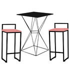 Mesa Bistrô Lucca E 02 Banquetas Alta Lina Bar Balcão Ferro P