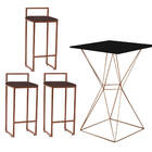 Mesa Bistrô Lucca E 03 Banquetas Alta Lina Bar Balcão Ferro B