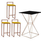 Mesa Bistrô Lucca E 03 Banquetas Alta Lina Bar Balcão Ferro B