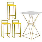 Mesa Bistrô Lucca E 03 Banquetas Alta Lina Bar Balcão Ferro D