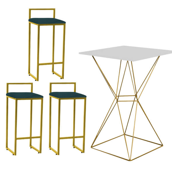 Mesa Bistrô Lucca E 03 Banquetas Alta Lina Bar Balcão Ferro D