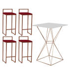 Mesa Bistrô Lucca E 04 Banquetas Alta Lina Bar Balcão Ferro B