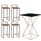 Mesa Bistrô Lucca E 04 Banquetas Alta Lina Bar Balcão Ferro B